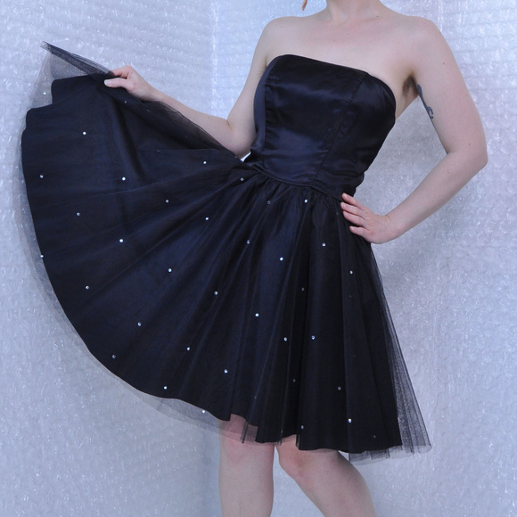 SOLD🌈1990s Scarlett Nite rhinestone prom dress - Picture 1 of 6